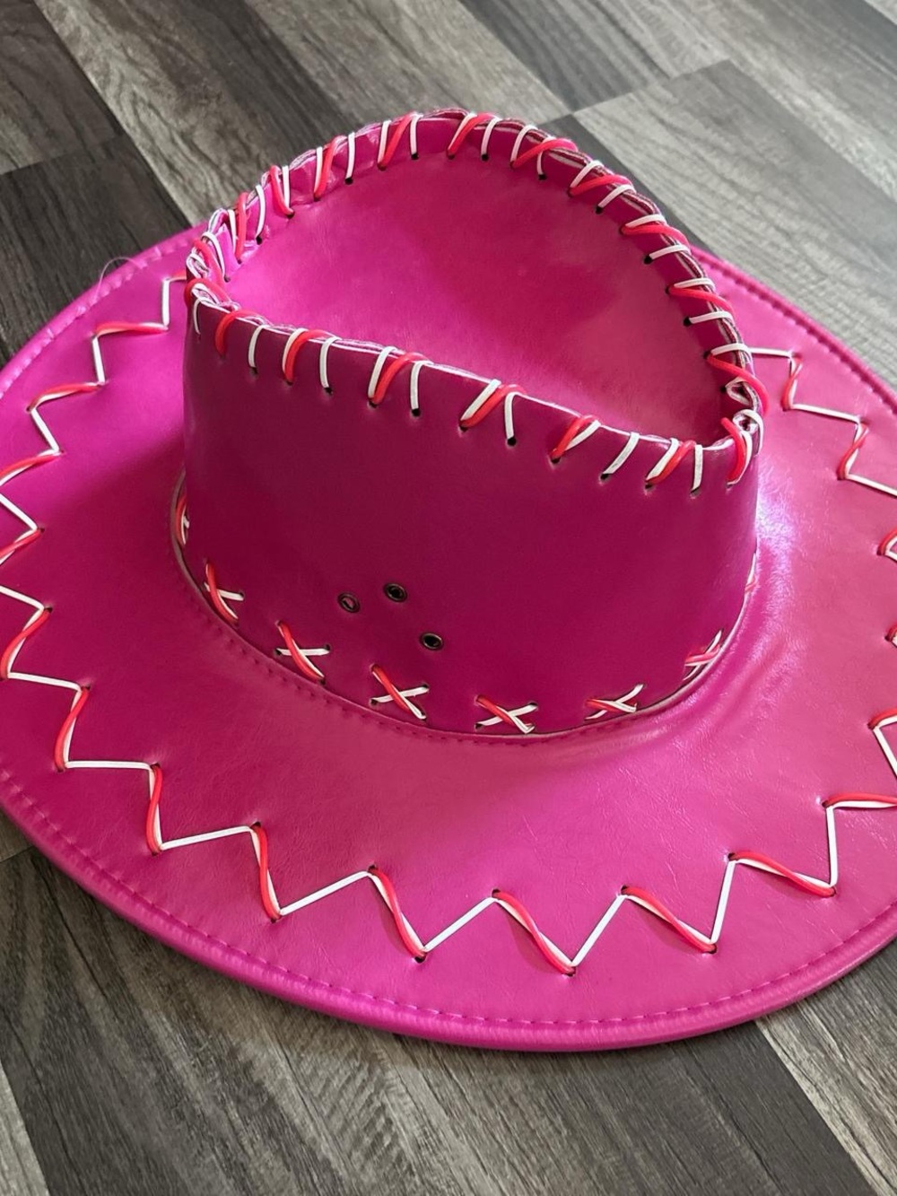 Pink cowboy hat western party hat with lights
